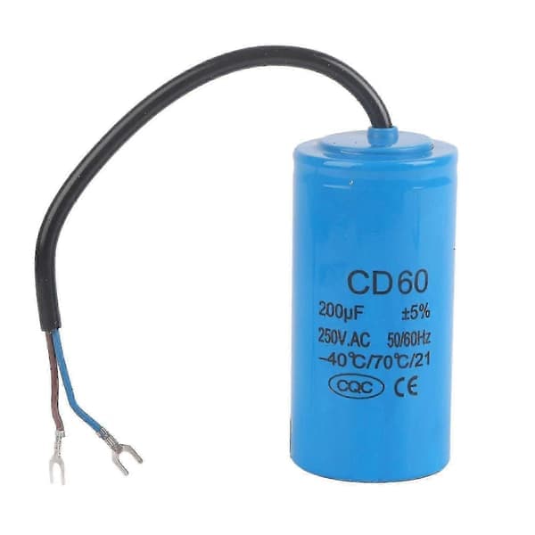 200uF 250V AC CD60 Motorkondensator med tråd för luftkompressor & motor [DB]
