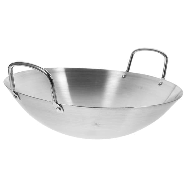 Rostfri Wok Rund Botten Wok Stor Stekpanna Stor Kapacitet Sauteringspanna db
