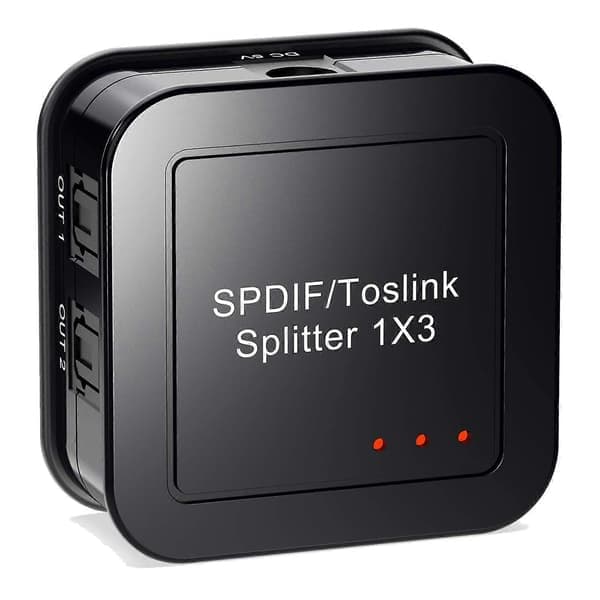 Digital Optisk Ljud 1X3 Splitter, Digital SPDIF TOSLINK Optisk Fiber Ljud Splitter, 1 in 3 Ut, f