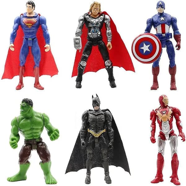 6 st/set Iron-man America Hulk figurer prydnad för barnleksaker