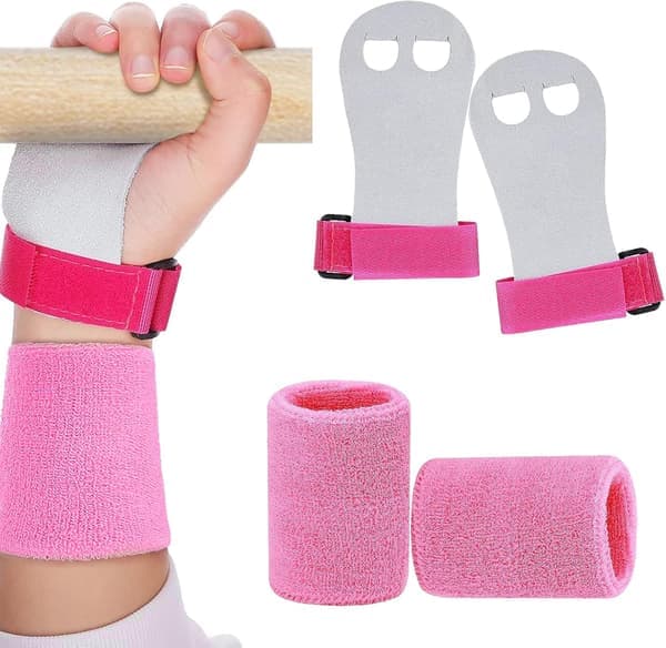 2 st Gymnastik Handgrepp Handskar Armband, Gymnastik Handgrepp Gymnastikstång Handflateskydd och Handledsstöd Sporttillbehör för Pojkar Flickor
