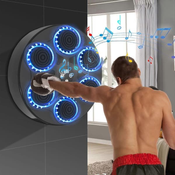 Musikboxningsmaskin med boxningshandskar Bluetooth Smart Boxning Barn Vuxen Väggmonterad Boxningsmaskin Hemmakontor Gym Boxning Träningsutrustning