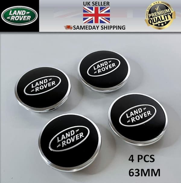 4 st Land Rover Center Caps Svart Range Rover Sport 63mm