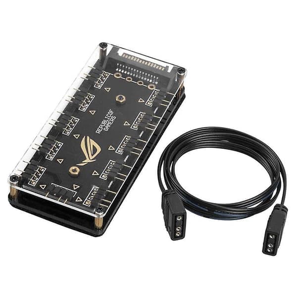 5v 3pin Rgb Led Splitter 10-port Hub Med 50cm 3pin Förlängningskabel, Perfekt För Många Rgb