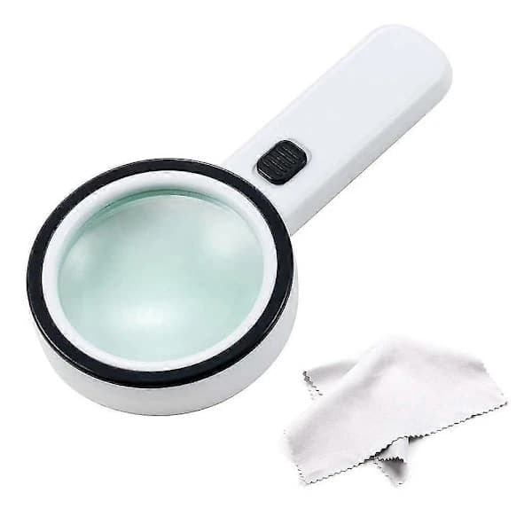 NA/Förstoringsglas med belysning, 30x handhållet stort förstoringsglas med 12 LED-lampor