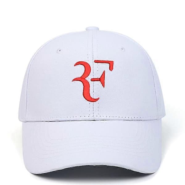 Federer Broderad Baseballkeps Tennis Fan Hatt Utomhus Sport Casual Skärmkeps (Vit)