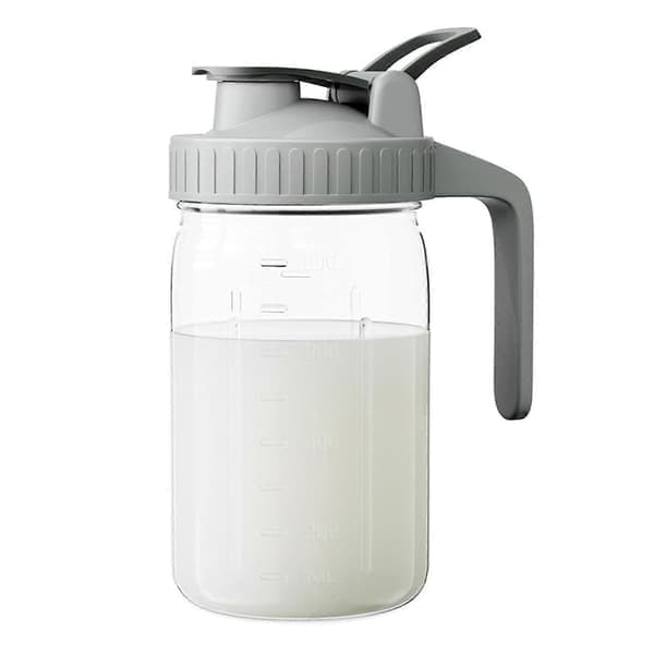 32oz Glas Mason Jar Kann med Flip Lock och Hällpip - Läcksäker Förvaringskanna för Färsk Bröstmjölk, Glaskanna för Kallbryggt Iste