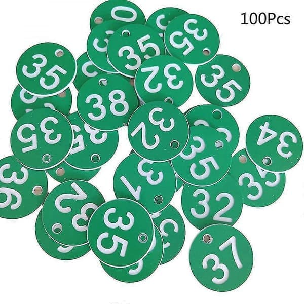 100 st plast-ID-nummerbrickor 1-100 graverade nummer-ID-brickor färgade för nyckelring fdW IIH [CO