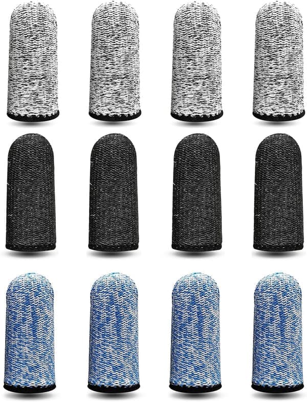 12 stycken fingertutor, återanvändbara tumskydd halkfria fingerskydd andningsbara fingertutor skärbeständigt skydd för arbete, kök, trädgård