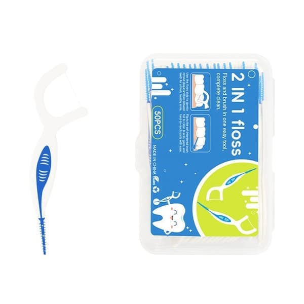 Engångstandtrådsbyglar - 50-pack, PP & Nylon, 2-i-1 Ortodontisk Tandtråd