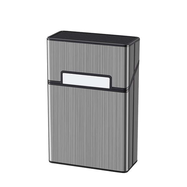 Cigarettfodral för 20 vanliga cigaretter - magnetlås för enkel åtkomst, fuktsäkert skydd vid resor och i fickan, tunn och lätt design Black