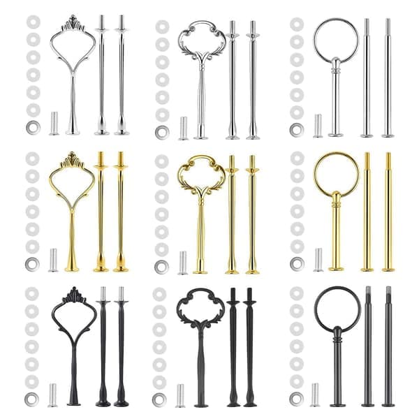 [LCS]9 Set Cake Stand Hardware Kit Tiered Tray Hardware Fittings for Cake Stand, 3 Tier Cake Stand Fittings