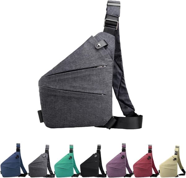 [LCS] Stöldsäker Crossbody-väska för kvinnor Personlig Flex Reseväska Stöldsäker Cross Body-väska Snedsydd bröstväska för män