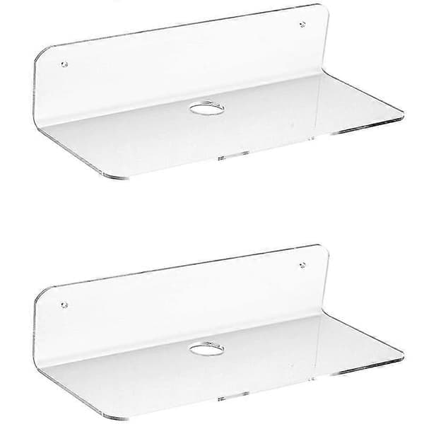 Small Floating Wall Shelves Set of 3 - Easily Expand Wall Space - 9 Inch Floating Acrylic Shelf for