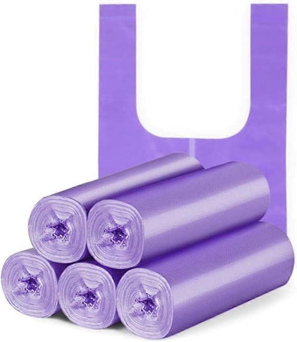 100-pack Tjocka sopsäckar i plast med handtag - Giftfria och luktfria