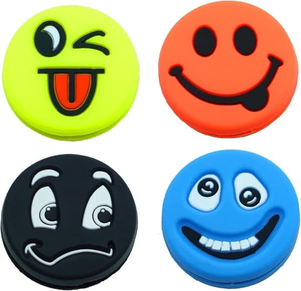 2,2 cm 4-pack Tennisracket Vibrationsdämpare Racketsträng Stötdämpare Fantastisk Tennisgåva (4 Emojis)