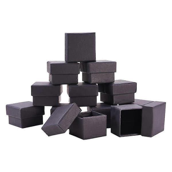24-pack Jewelry Rings Kraft Square Cardboard Jewelry Boxes, 4.3x4.3x3 cm