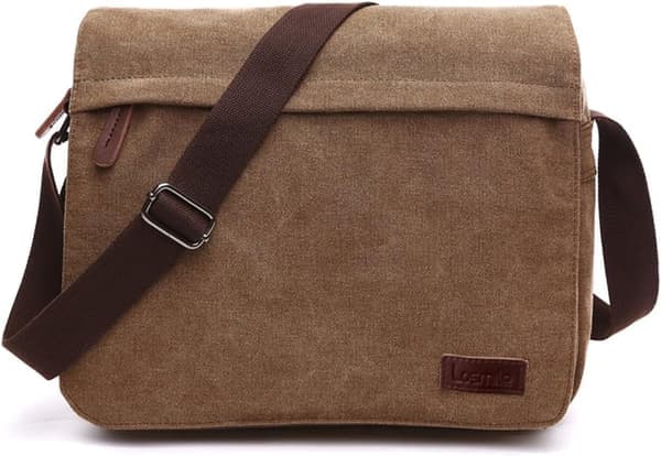 Herr axelväska canvas axelremsväska laptopväska skolväska