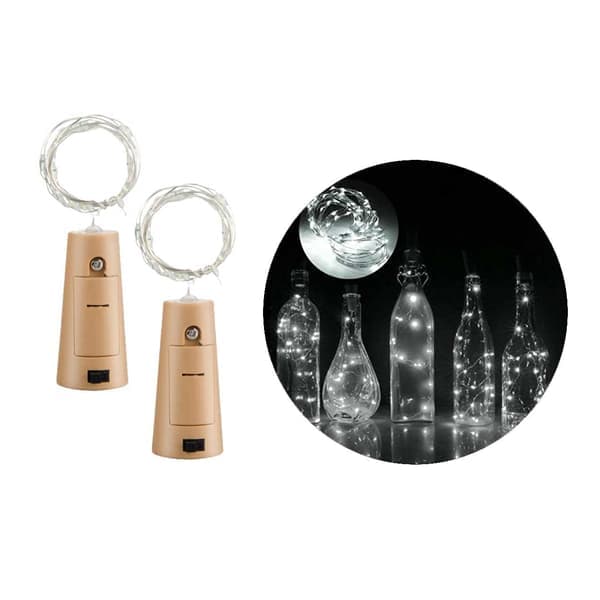 2-pack LED Ljusslinga Lampor Belysning för Flaskor Dekoration