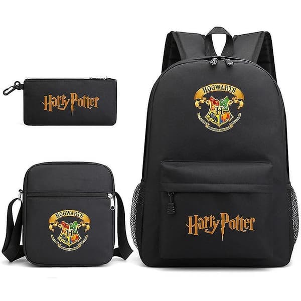 Harry Potter skolväska i tre delar för barn, tryckt ryggsäck med stor kapacitet för utomhusbruk #1-WELLNESS YY