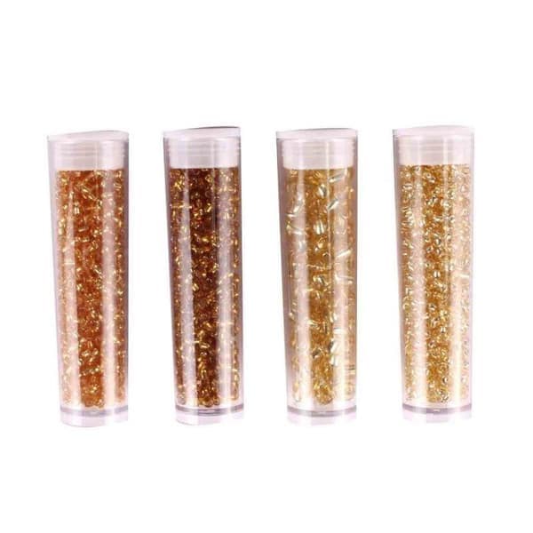 MégaCréa DIY - Rörpärlor 8 g Guld 4 stycken