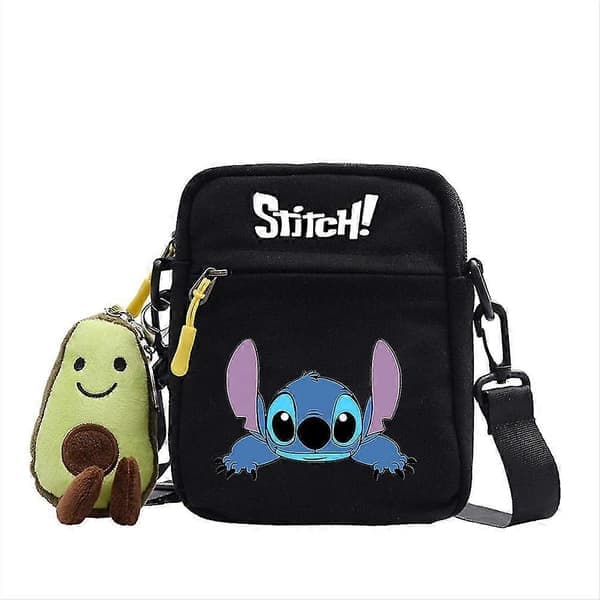 Barn Flickor Stitch Tryckt Handväska Crossbody Axelväska, Messenger Bag Tecknad Kosmetikaväska Justerbar Rem Myntväska-XF14-