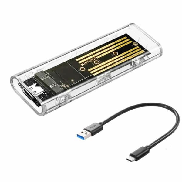 USB Typ C 3.1, 10Gbps Höghastighets M.2 NVME PCIe SSD-Kabinett Transparent Externt Hölje med Flera Gränssnitt Anpassningsbart för Snabb