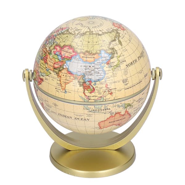 Mini Världskarta Jordglob Skrivbord Roterande Geografi Läroverktyg