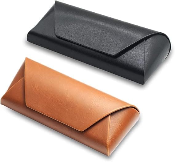 2 Stycken Glasögonfodral, Läder Glasögonfodral, Läder Solglasögon, ZQKLA