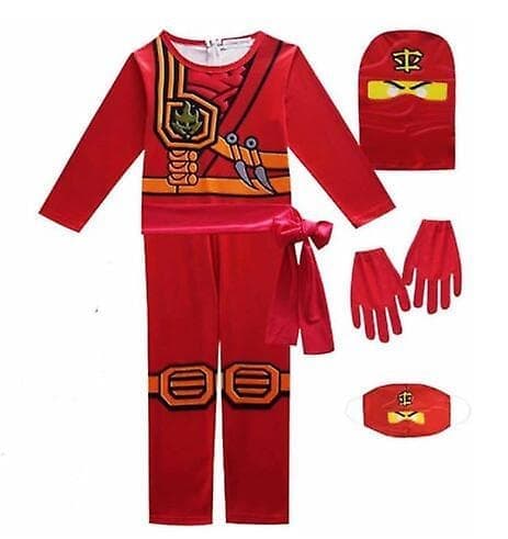 Kids Anime Phantom Cosplay Kostym Huvkläder Ninja Super Blue 130cm Röd- Perfet Red.I