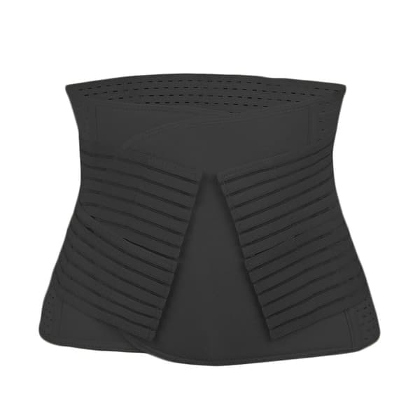 Postpartum Belly Belt Svart Andningsbar Kroppsformande Belly Support Recovery Belt Girdle Fri Storlek