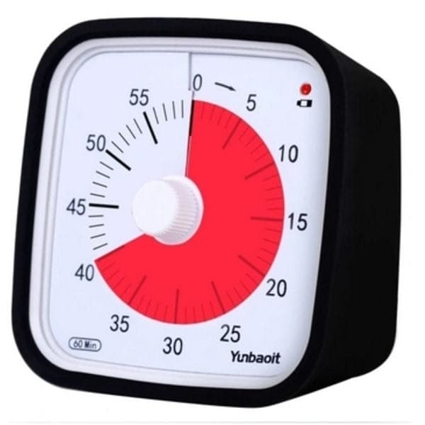 Visuell Timer 60min, Klassrums- och Skolbruk, Timer för Barns Inlärning, Svart