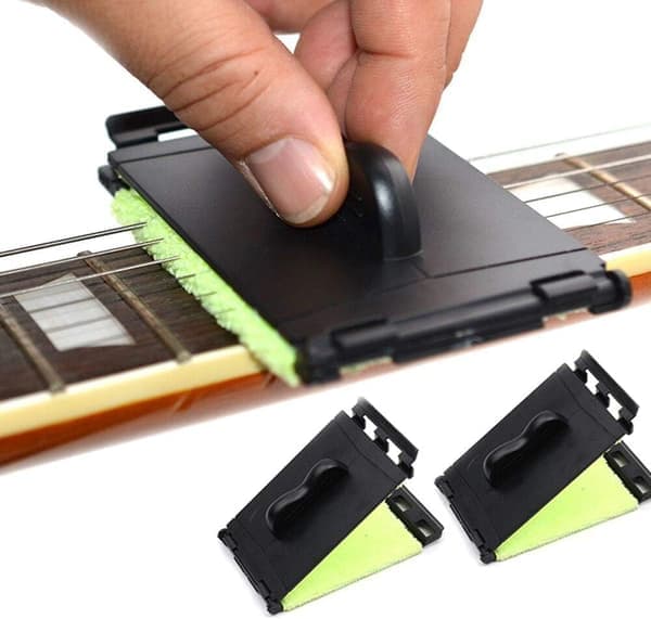 Gitarrsträngrengörare Greppbräda Duk Verktyg Skrubber för Rengöring Underhållsset för Violin/Bas/Ukulele/Elgitarr och Andra Instrument 2-Pack