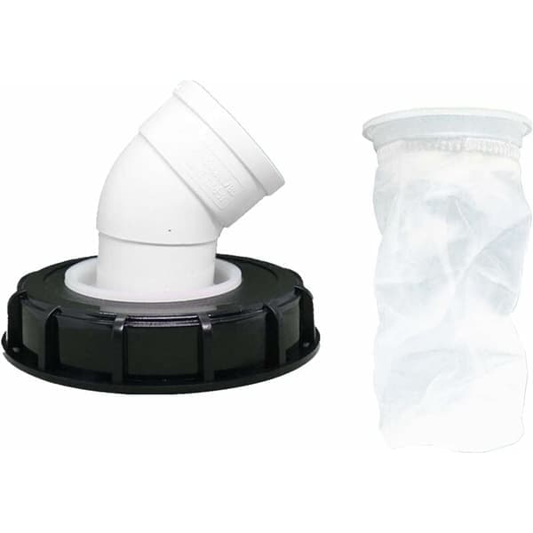 45° IBC Vattenfilter med Lock, 163mm Nylon Regnvattenfilter, Tvättbart, Kompatibelt med IBC Vattentank DN 150