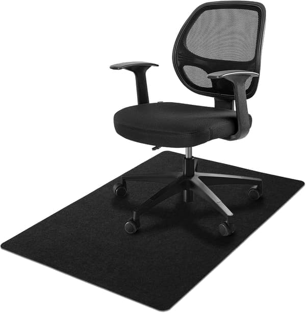 Kontorsstolsmatta 120 * 90cm, Sunfry Kontorsstolsmattor för Hårda Golv Halkfri Golvskyddsmatta (120 x 90cm, Svart)