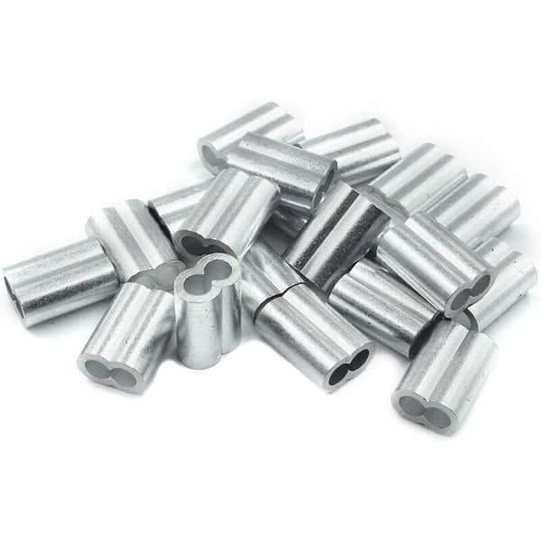 20x Aluminium Krymphylsor med Dubbla Ändar 4.0mm Aluminiumhylsor, Krympklämma, Presshylsor, Krymphylsor, Vajerkopplingar