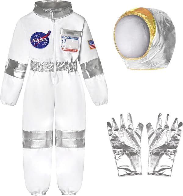 NASA Pilot Kostym Barn Astronaut Kostym för Pojkar Flickor Rymden Föreställa sig Klä upp Cosplay Födelsedagspresenter