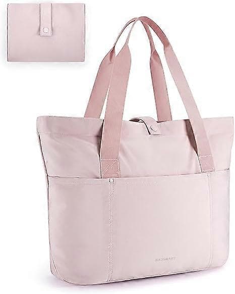 Toteväska för kvinnor, hopfällbar toteväska, handväskor och axelväskor med dragkedja för resor, strand, gym, arbete, skola rosa