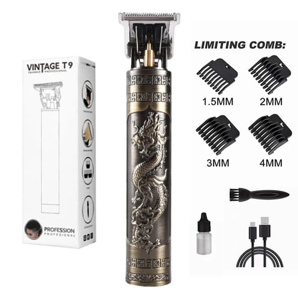 LCD-skärm T9 Electric Hairber 0mm Rakapparat Hårtrimmer Hushållsapparater Rese Frisör Rakmaskiner Rakmaskin för män Trimmer Man