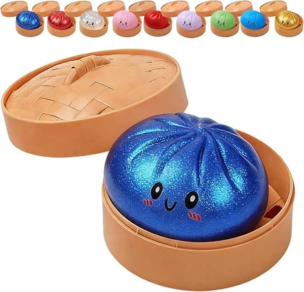 Glitterklimp, Glitterklimp Squishy med låda, Klimp Sensorisk Klämleksak för Stresslindring