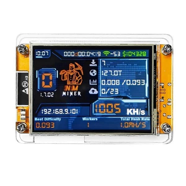 NMMiner NerdMiner V2 Hashrate 1000KH/S ESP32 2.8 Tum Smart Display Krypto Solo Lotteri Bitcoin ESP3 Som Visas