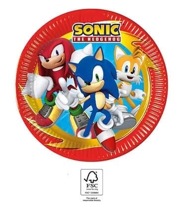 Sega Sonic the Hedgehog Pappersfat 23 cm 8 st FSC