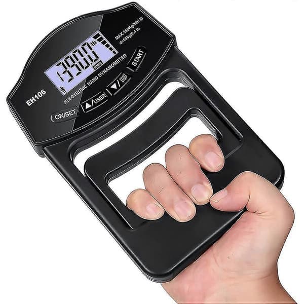 Gripstyrketestare, 180 kg digital handdynamometer greppstyrkemätare USB LCD-skärm hand