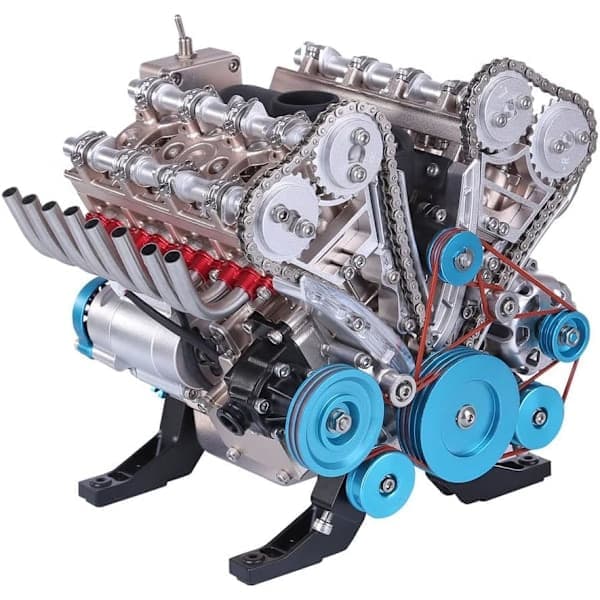 Metall Intern Förbränningsmotor Konstruktion, 1:3 V8 8 Cylinder Bilmotor Modellbygge