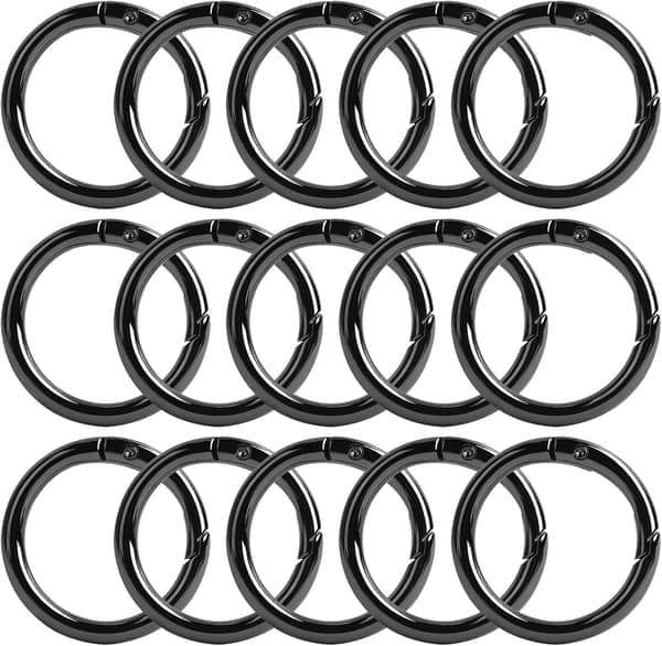 15 st Runda Karbinhakar Set, 33mm Zinklegering Fjäderspännen Kraftiga Krokar för Ryggsäck, Nyckelring, Smycken, DIY och Hantverk