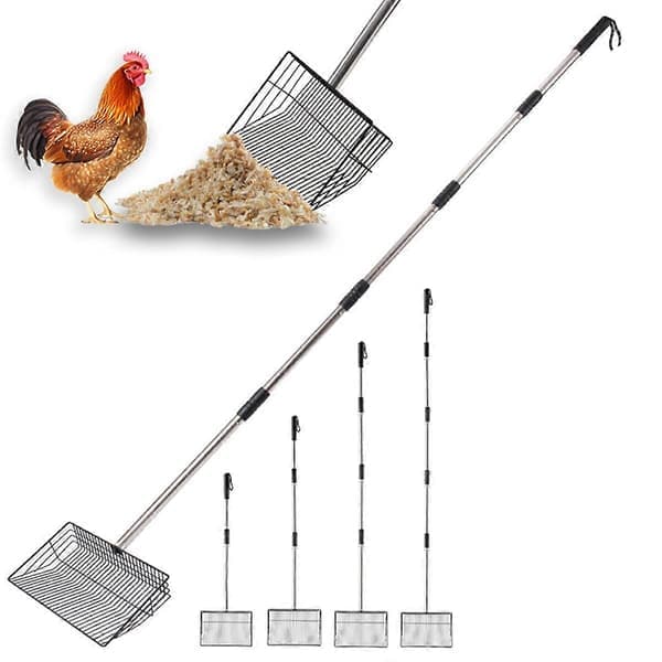 Large Chicken Coop Poop Shovel, Adjustable Long Handle Cat Litter Scoop, Home Use