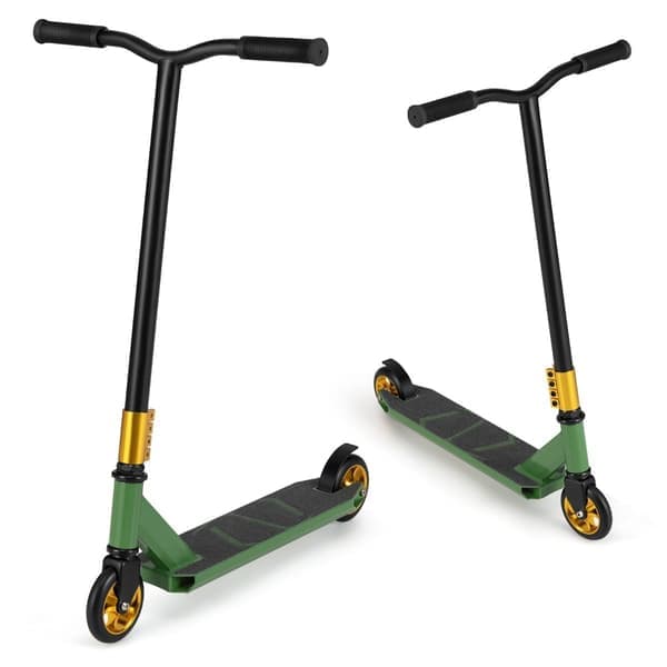 Stuntskoter med 360-styrning &amp; PU hjul &amp; Aluminium Deck Stunt Scooter Rolig Scooter Grön