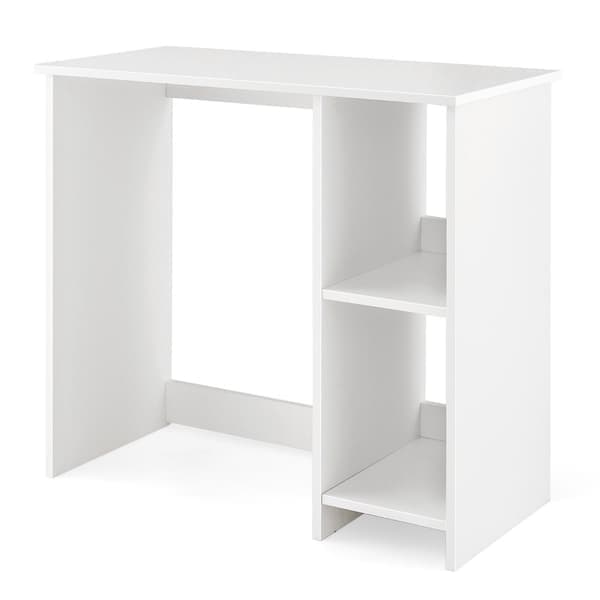 Litet skrivbord med 2 fack datorbord kontorsbord PC-bord 80 x 40 x 74 cm vit