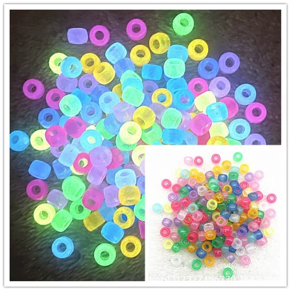 250 st 6x9mm stora hål pärlor fluorescerande färg tunnpärlor akrylmaterial ponny pärlor flätperuk pärlor lösa pärlor