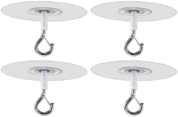 2/4/6 Pcs Self-Adhesive Ceiling Hooks, Super Strong Adhesive Hooks for Hanging Plants, Lights, Wind Chimes, Lanterns, Strong No Drilling Outdoor